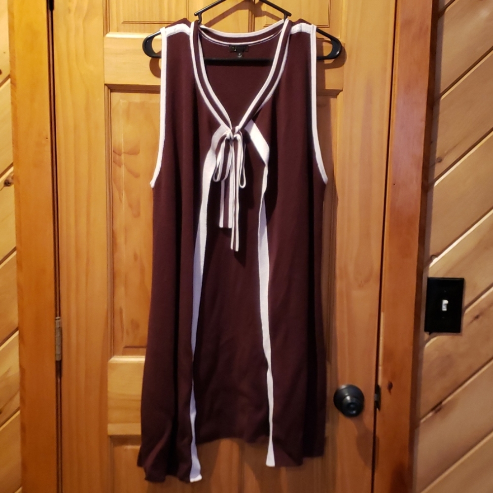 Talbot front tie long two tone Purple Academia Vest cardigan